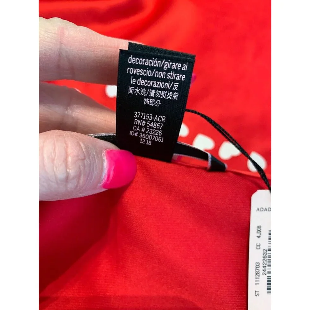 NWT Victorias Secret Kimono Robe One Size Red Love Open Front - Picture 9 of 10